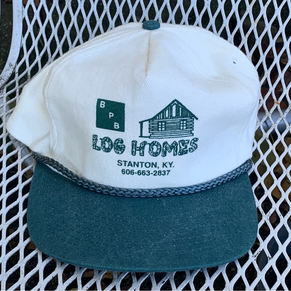 Vintage Bpb Log Homes Stanton Kentucky Snapback Rope Hat Deadstock